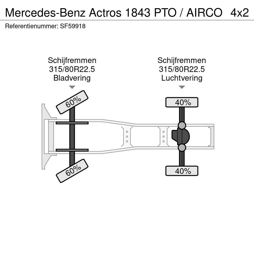 Mercedes-Benz Actros 1843 PTO / AIRCO Cabezas tractoras