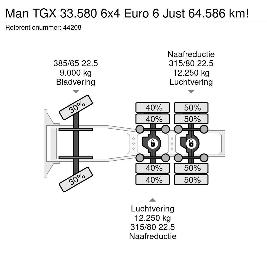 MAN TGX 33.580 6x4 Euro 6 Just 64.586 km! Cabezas tractoras
