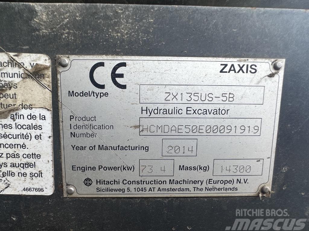 Hitachi ZX 135 US 5-B Excavadoras 7t - 12t