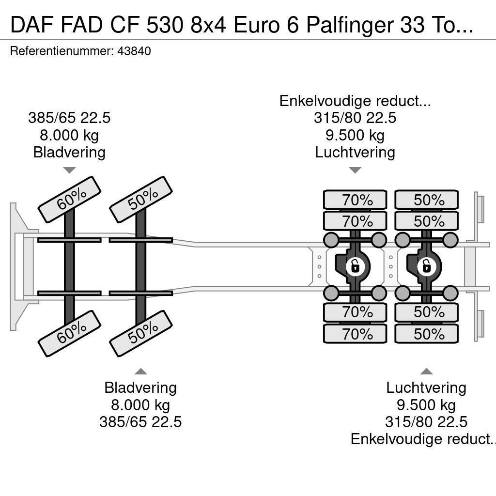 DAF FAD CF 530 8x4 Euro 6 Palfinger 33 Tonmeter laadkr Camiones polibrazo