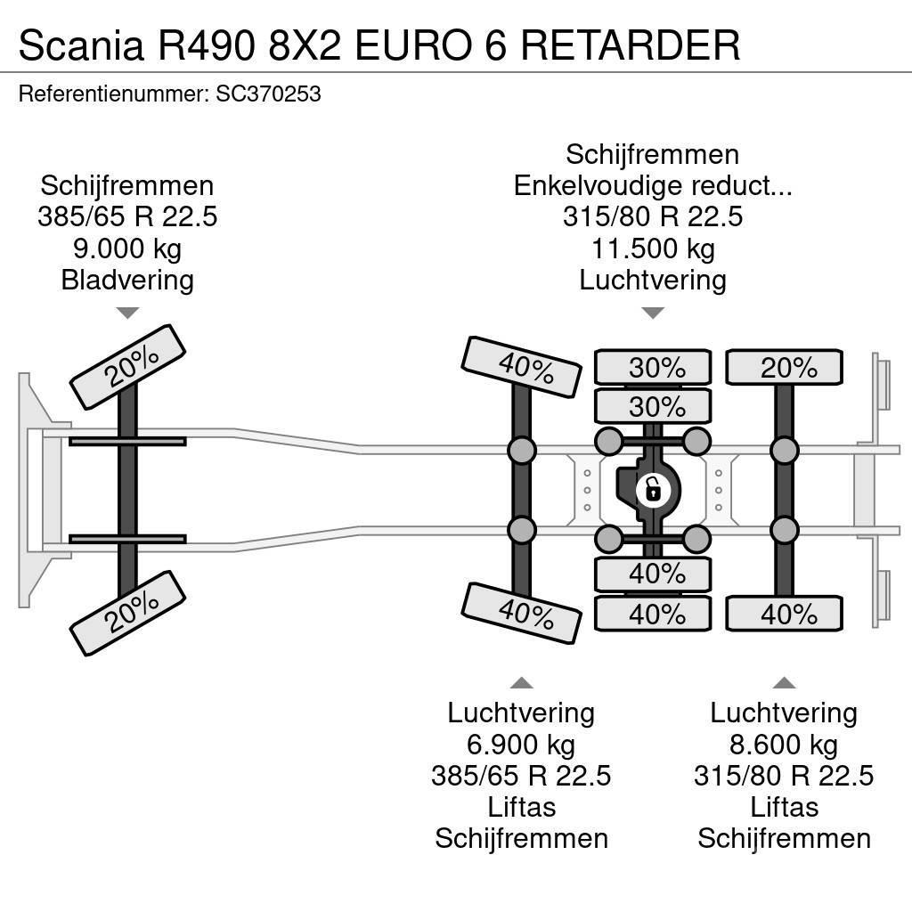 Scania R490 8X2 EURO 6 RETARDER Camiones chasis