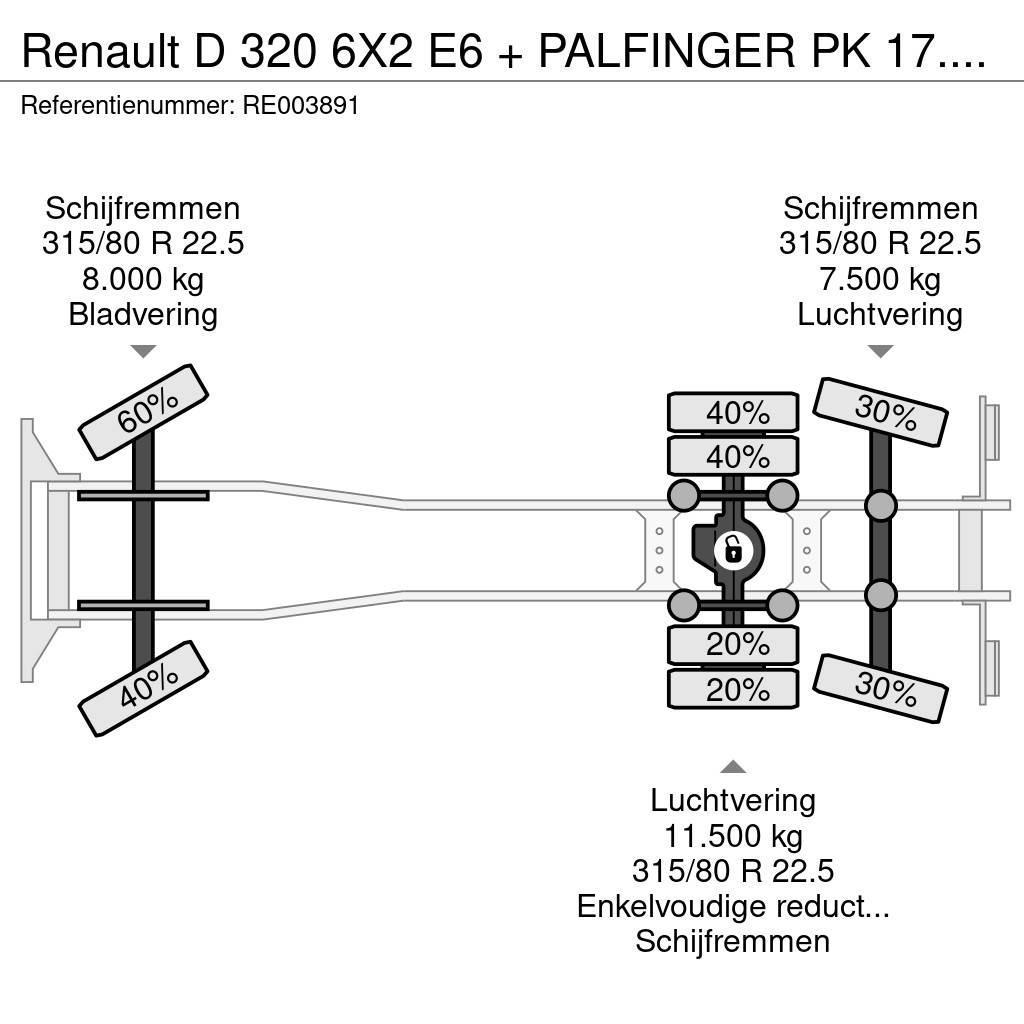 Renault D 320 6X2 E6 + PALFINGER PK 17.001 + REMOTE Camiones plataforma