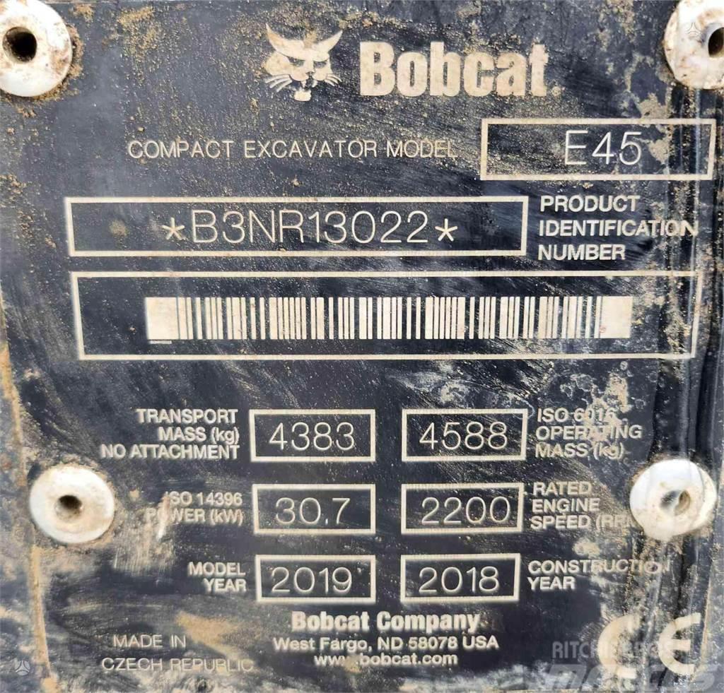 Bobcat E45 + 3 Buckets Excavadoras de cadenas
