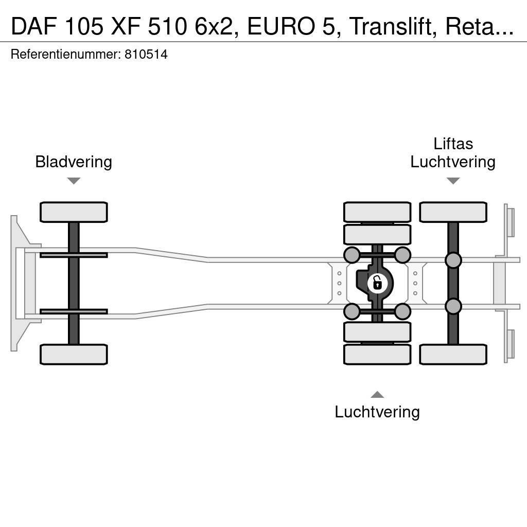 DAF 105 XF 510 6x2, EURO 5, Translift, Retarder, Manua Camiones polibrazo