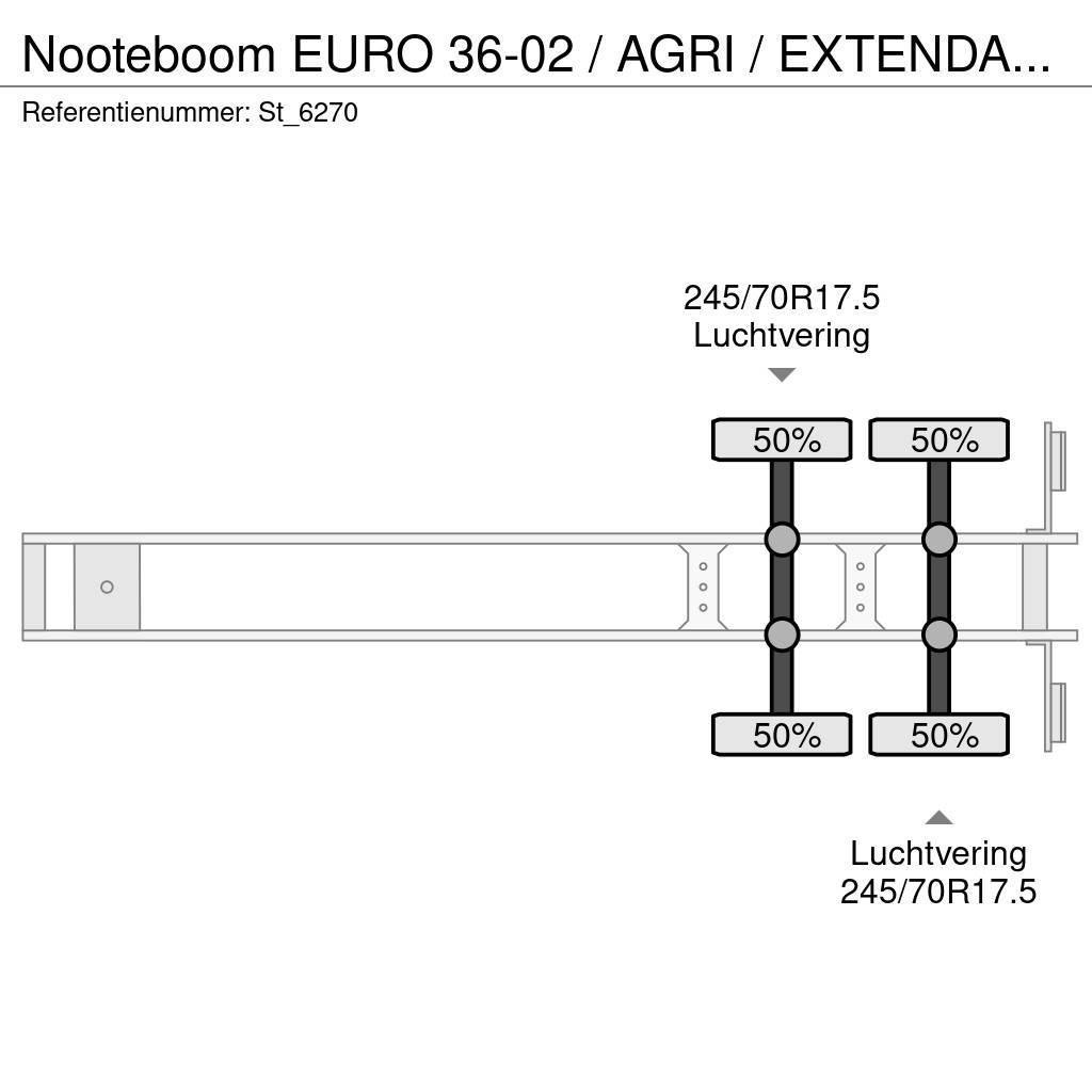 Nooteboom EURO 36-02 / AGRI / EXTENDABLE / REMOVABLE NECK Semirremolques de góndola rebajada