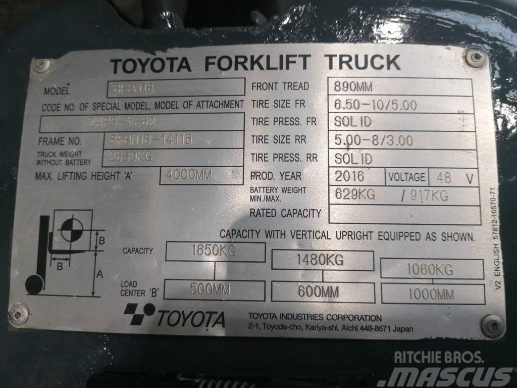 Toyota 8FBN18 Carretillas de horquilla eléctrica