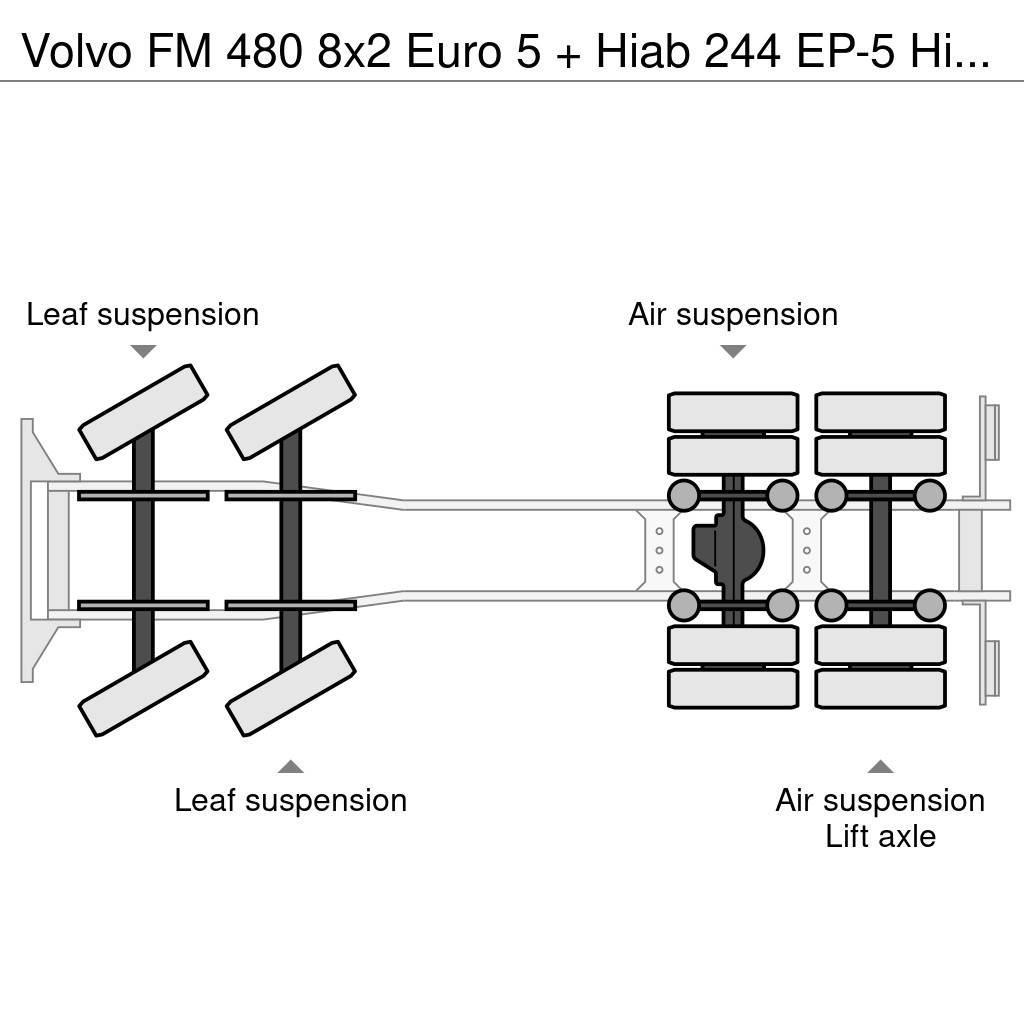 Volvo FM 480 8x2 Euro 5 + Hiab 244 EP-5 Hipro + Multilif Camiones polibrazo