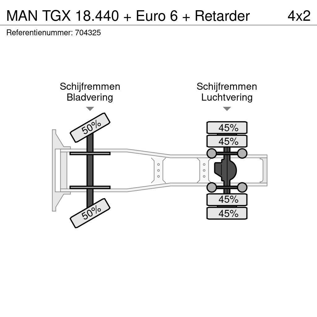 MAN TGX 18.440 + Euro 6 + Retarder Cabezas tractoras
