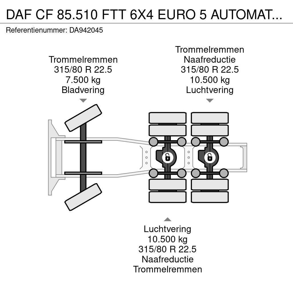 DAF CF 85.510 FTT 6X4 EURO 5 AUTOMATIC + ZF INTARDER + Cabezas tractoras