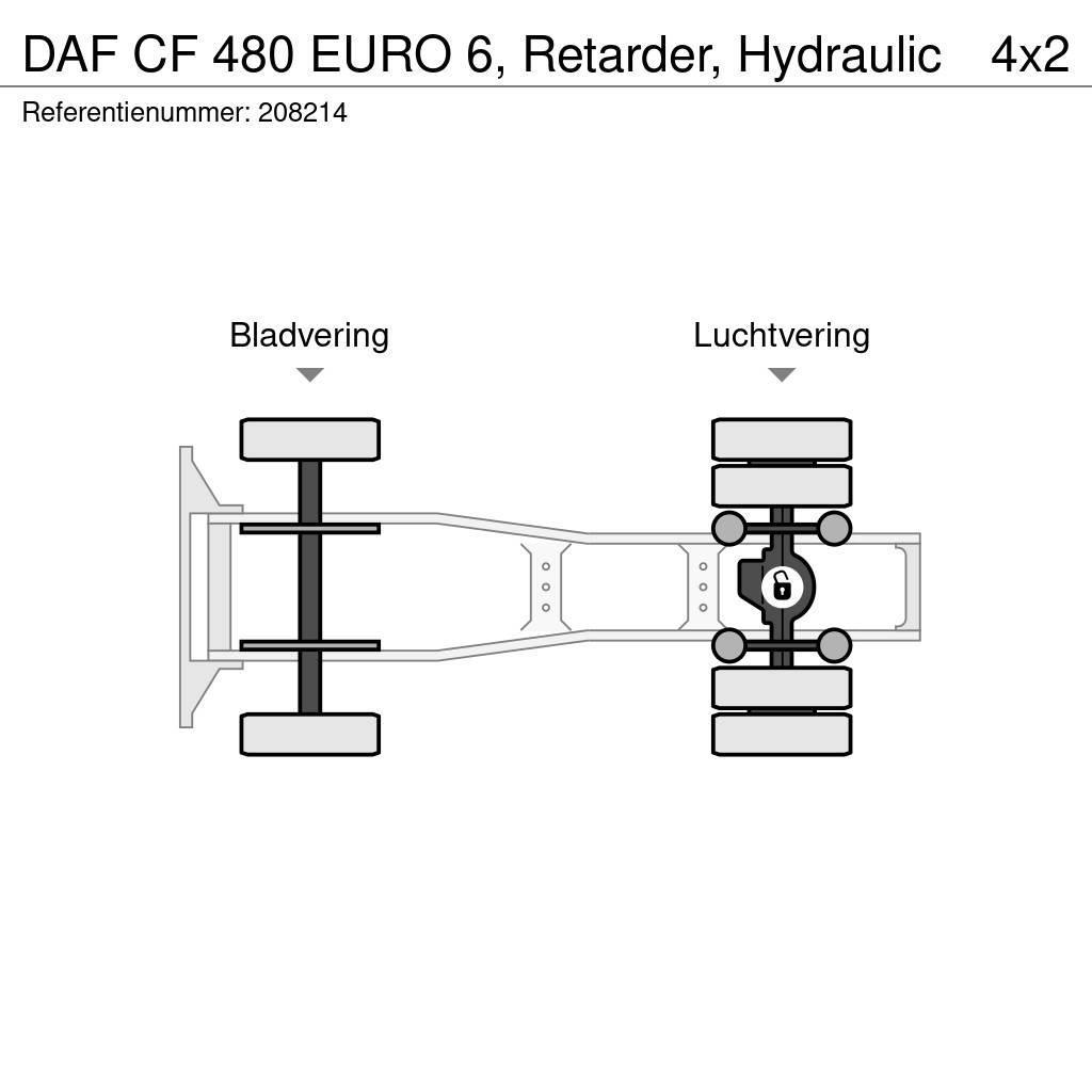 DAF CF 480 EURO 6, Retarder, Hydraulic Cabezas tractoras