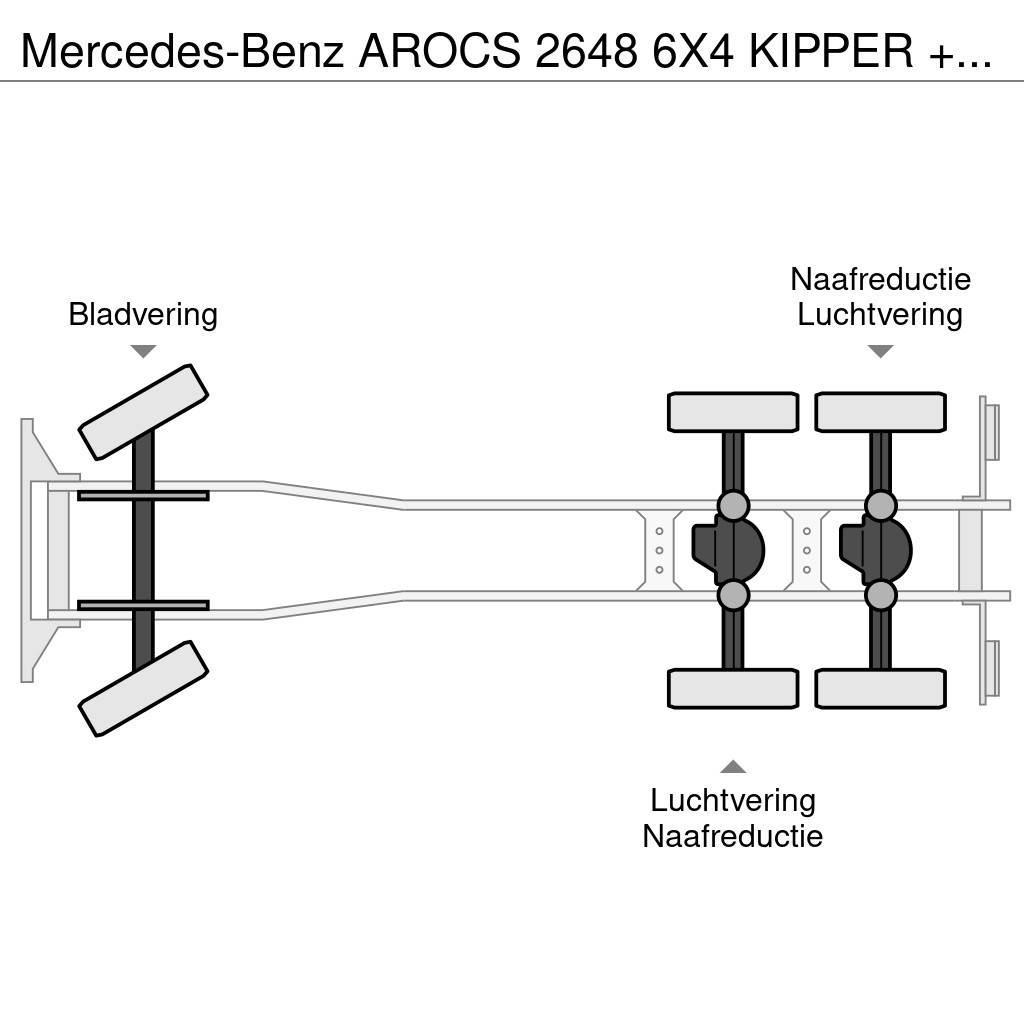 Mercedes-Benz AROCS 2648 6X4 KIPPER + HMF 1820 K5 KRAAN / 18 T/M Camiones bañeras basculantes o volquetes