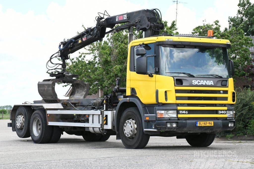 Scania R114-340 6x2 !!KRAAN/CONTAINER/KABEL!!MANUELL!! Camiones polibrazo
