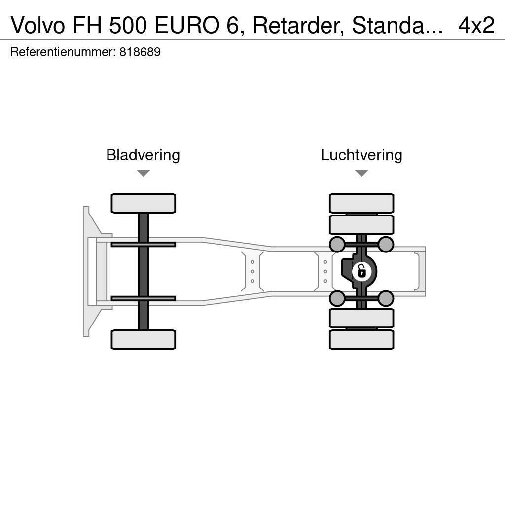Volvo FH 500 EURO 6, Retarder, Standairco Cabezas tractoras