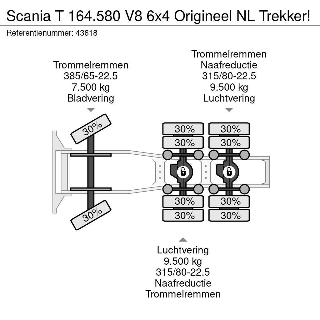 Scania T 164.580 V8 6x4 Origineel NL Trekker! Cabezas tractoras