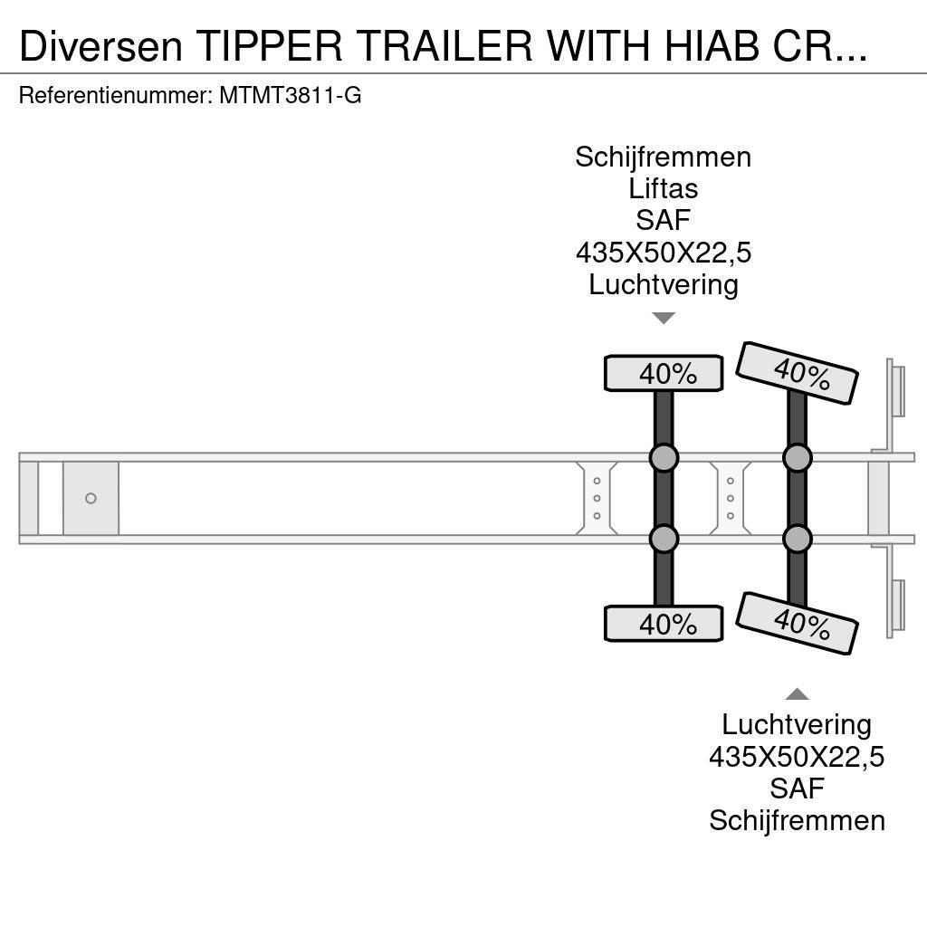  Diversen TIPPER TRAILER WITH HIAB CRANE 099 B-3 HI Semirremolques bañera