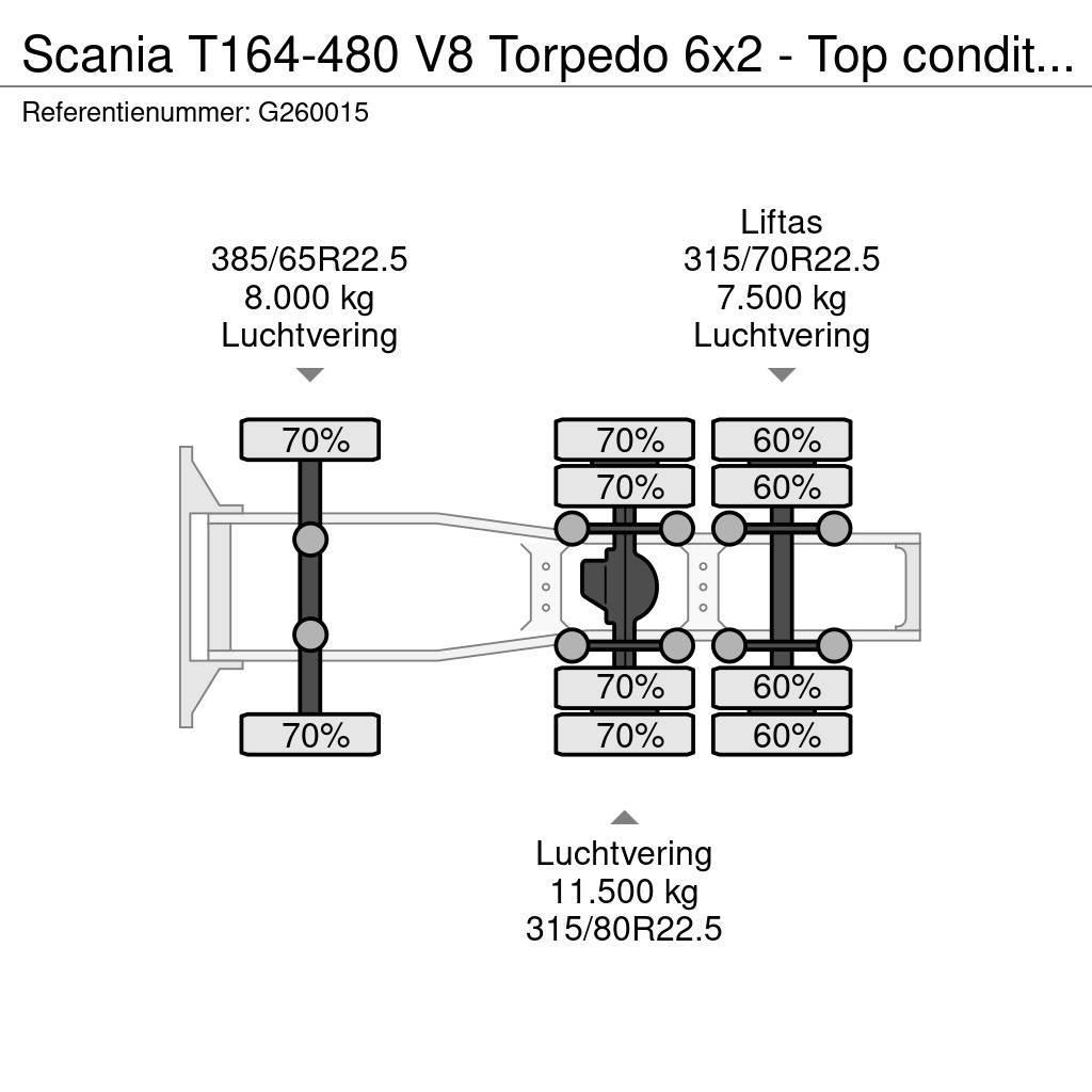 Scania T164-480 V8 Torpedo 6x2 - Top condition - Full spe Cabezas tractoras