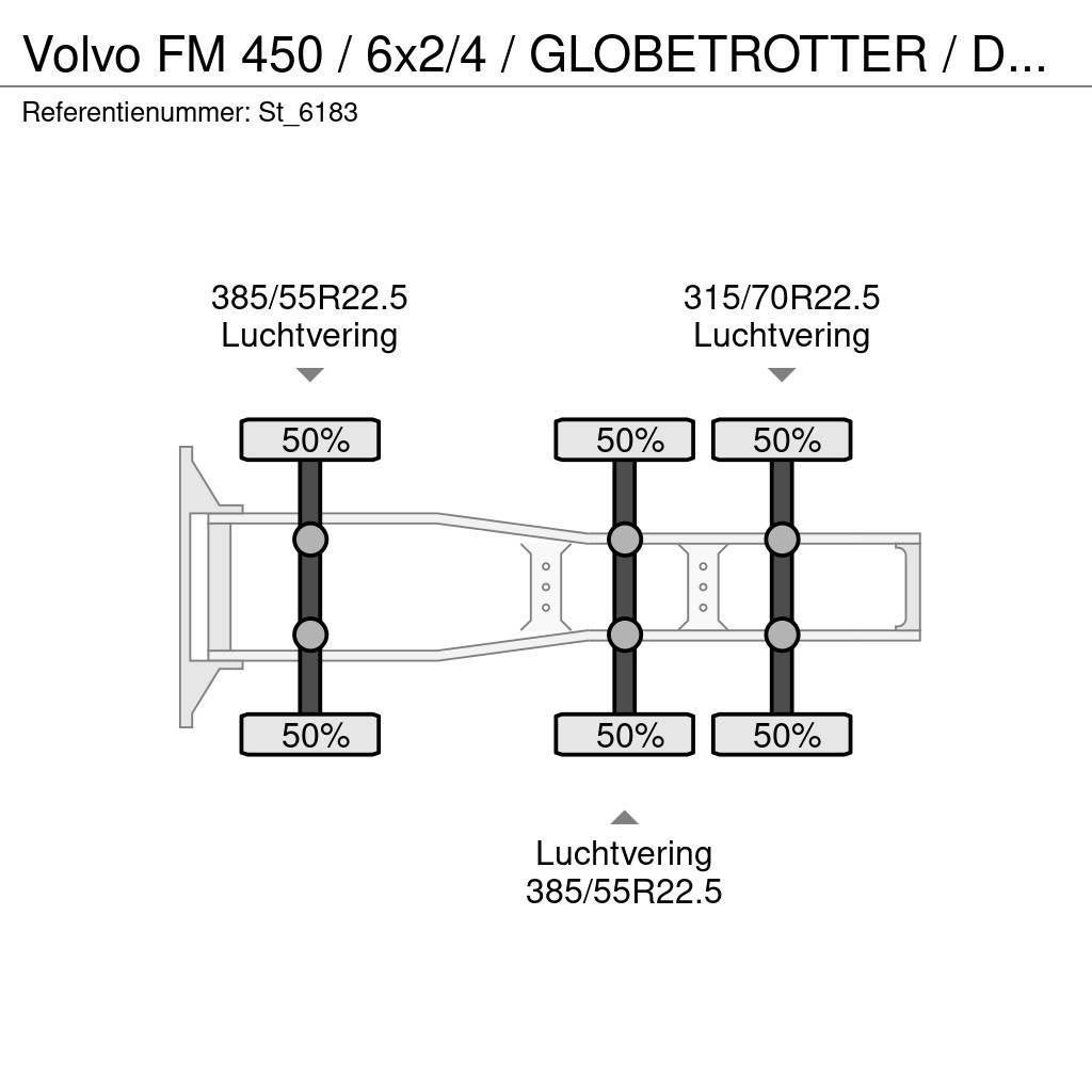 Volvo FM 450 / 6x2/4 / GLOBETROTTER / DYNAMIC STEERING / Cabezas tractoras