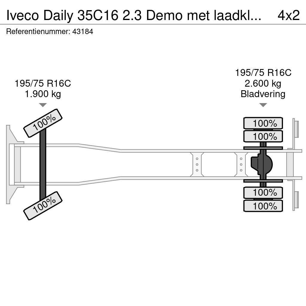 Iveco Daily 35C16 2.3 Demo met laadklep Just 2.254 km! Camiones caja cerrada