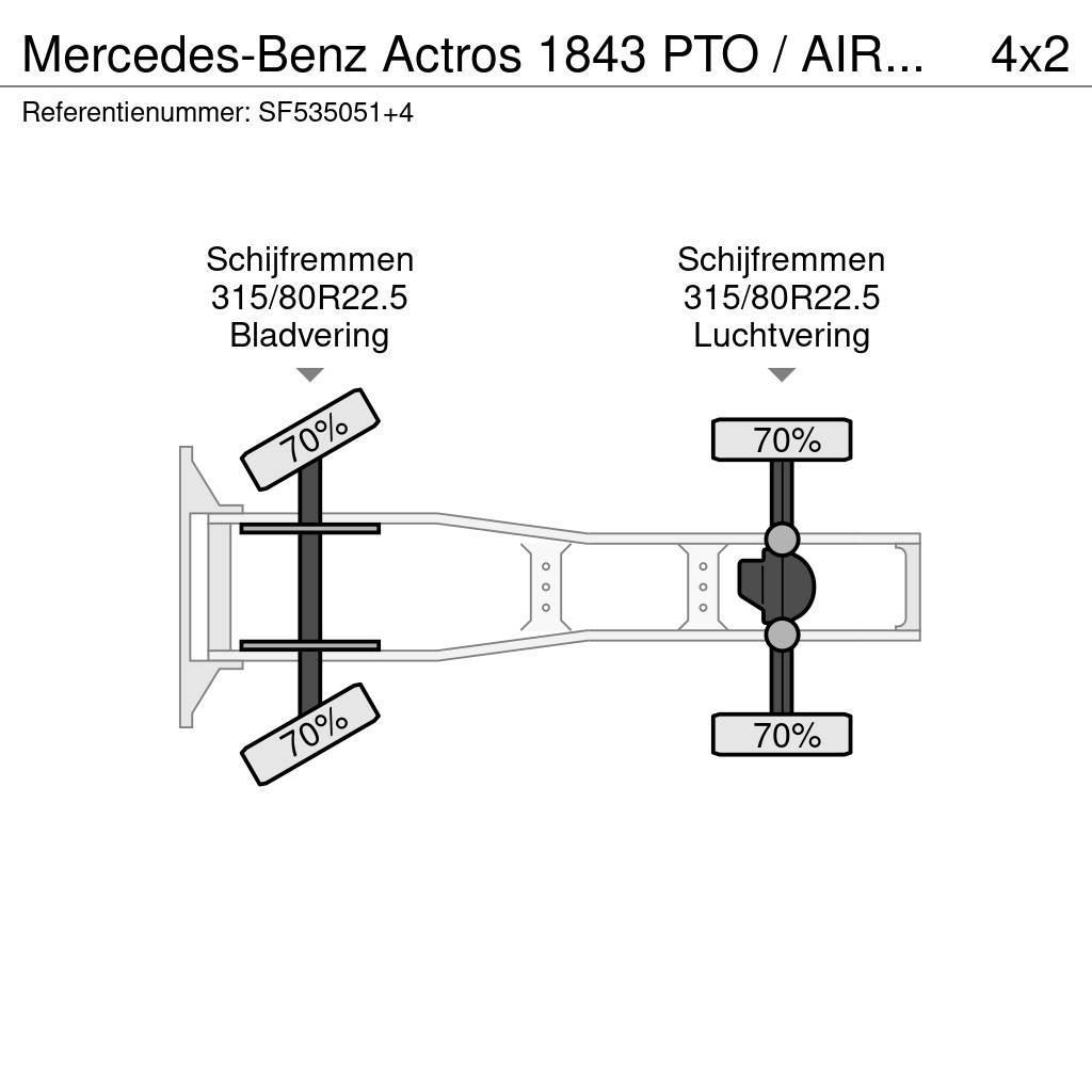 Mercedes-Benz Actros 1843 PTO / AIRCO / EURO 6 Cabezas tractoras
