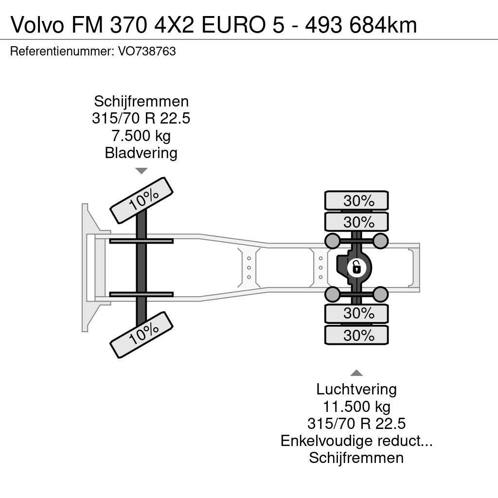 Volvo FM 370 4X2 EURO 5 - 493 684km Cabezas tractoras