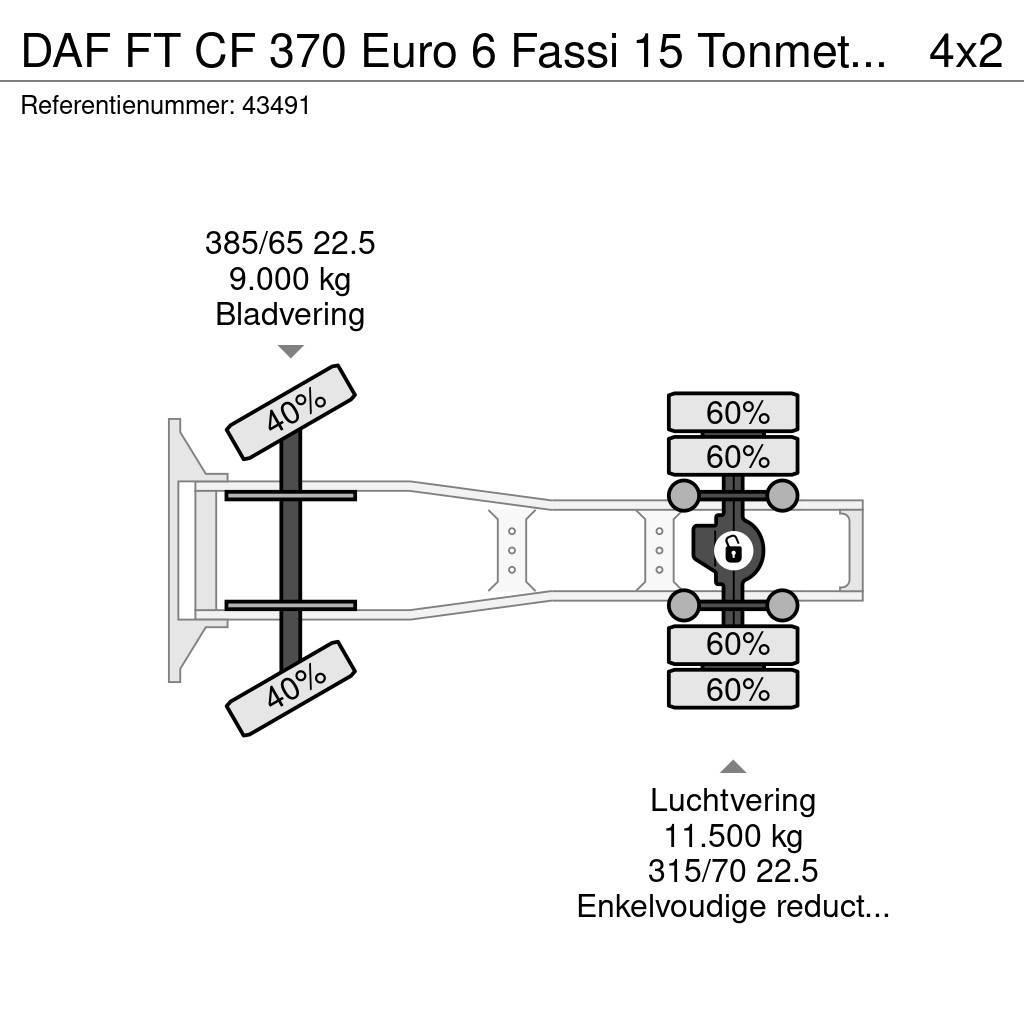 DAF FT CF 370 Euro 6 Fassi 15 Tonmeter laadkraan Cabezas tractoras