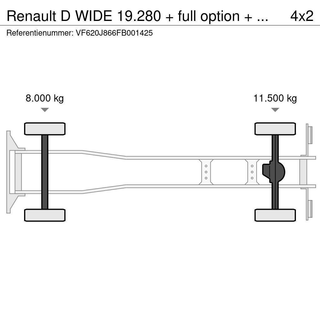 Renault D WIDE 19.280 + full option + REMOTE + EURO 6 HIAB Camiones portacubetas