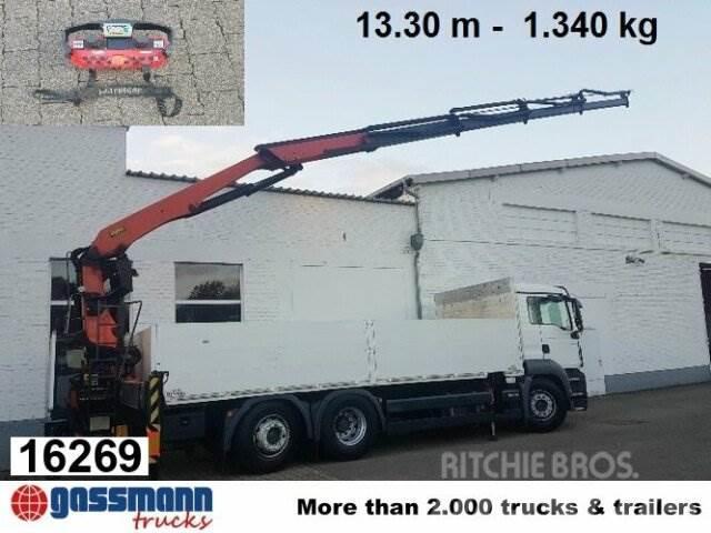 MAN TGS26.360LL 6x2,Baustoff,Kran Palfinger PK24001 Camiones plataforma