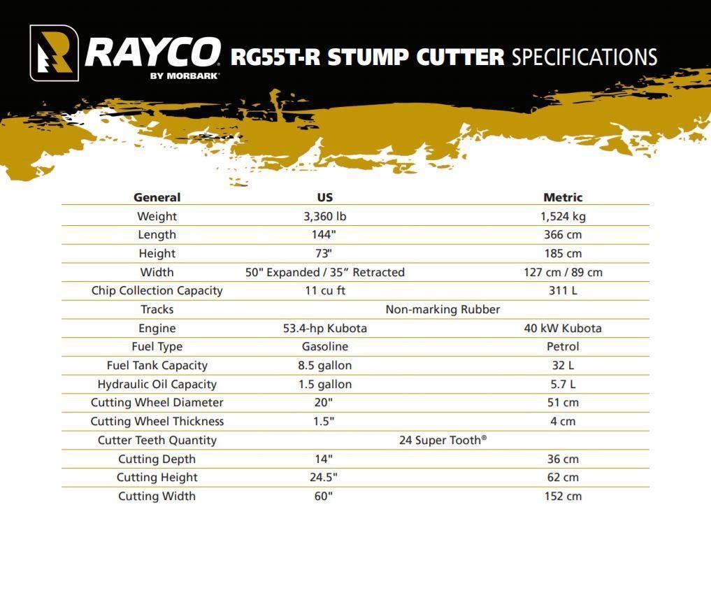 Rayco RG55T-R TRAC Trituradoras de troncos