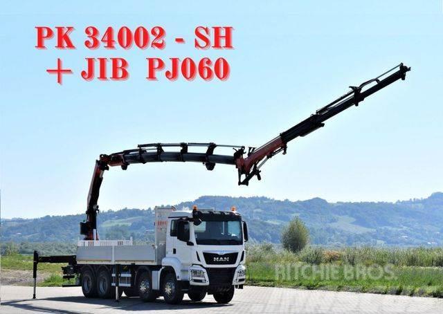 MAN TGS 35.440* PK34002-SH F + JIB PJ060/FUNK * 8x4 Camiones grúa