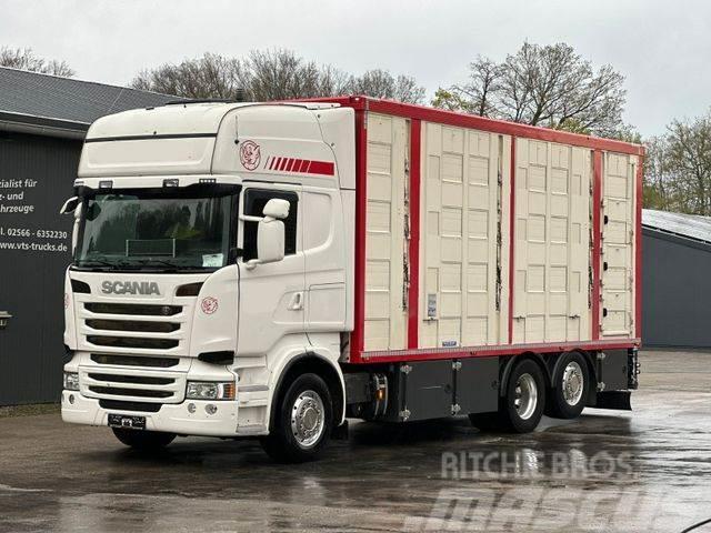 Scania R490 EU6 6x2 4.Stock Menke m. Hubdach &amp; Tränke Camiones de ganado