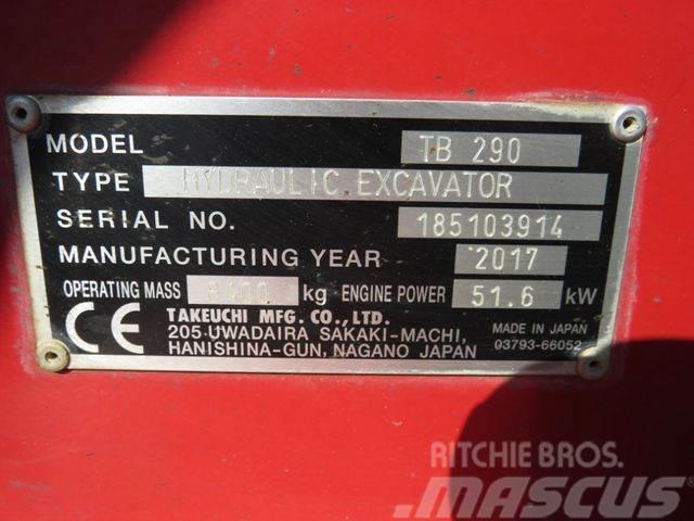 Takeuchi TB 290 Minibagger Powertilt+Löffel nur 2041,5h Mini excavadoras < 7t