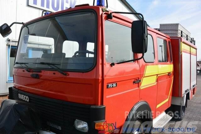 Iveco 75E16 A Mannschaft- Feuerwehr Löschpumpe SERVO Camiones caja cerrada