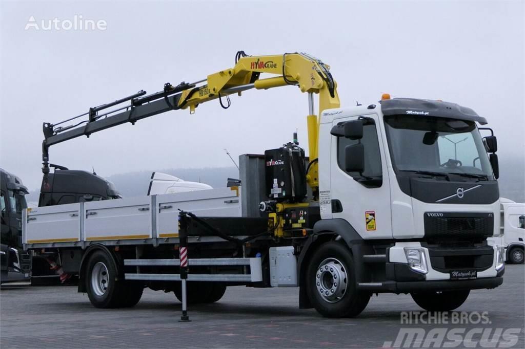 Volvo FE 280 Flatbed + crane HYVA HB 150 Camiones plataforma