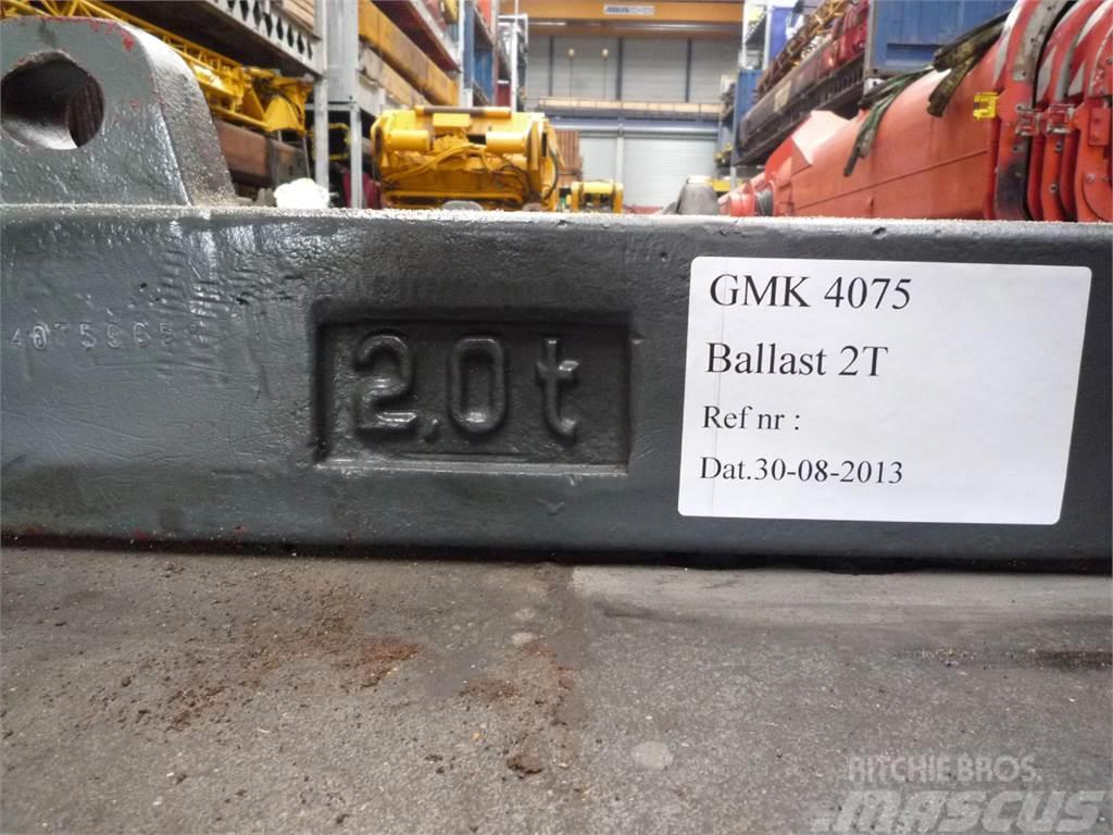 Grove GMK 4075 counterweight 2,0 ton Piezas y equipos para grúas