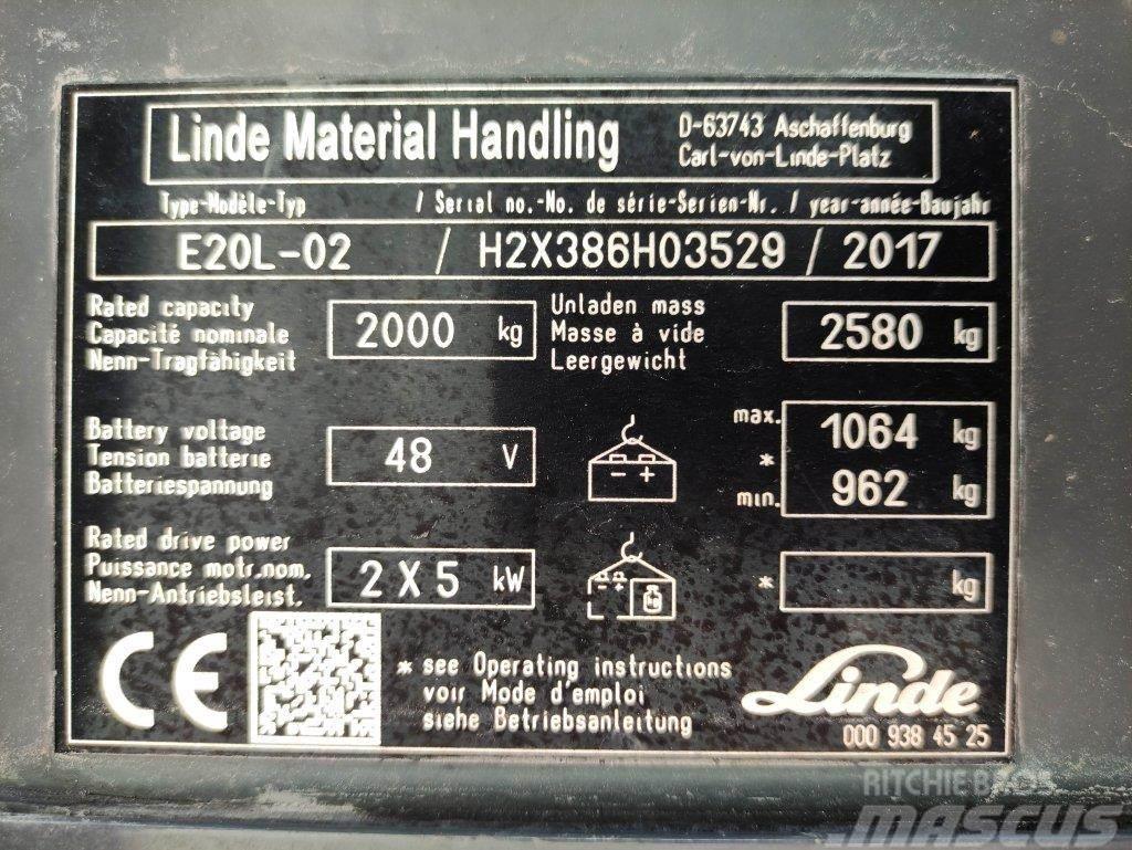 Linde E20L-02-386 Carretillas de horquilla eléctrica