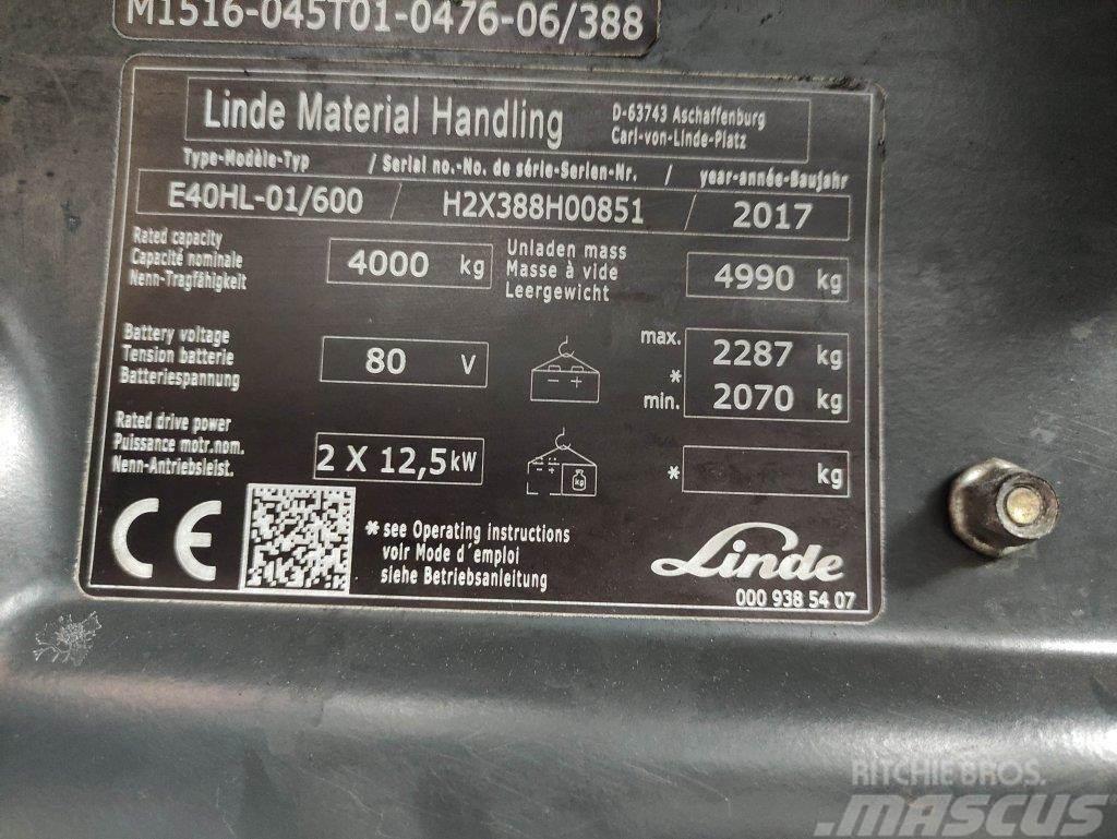 Linde E40HL-01/600-388 Carretillas de horquilla eléctrica