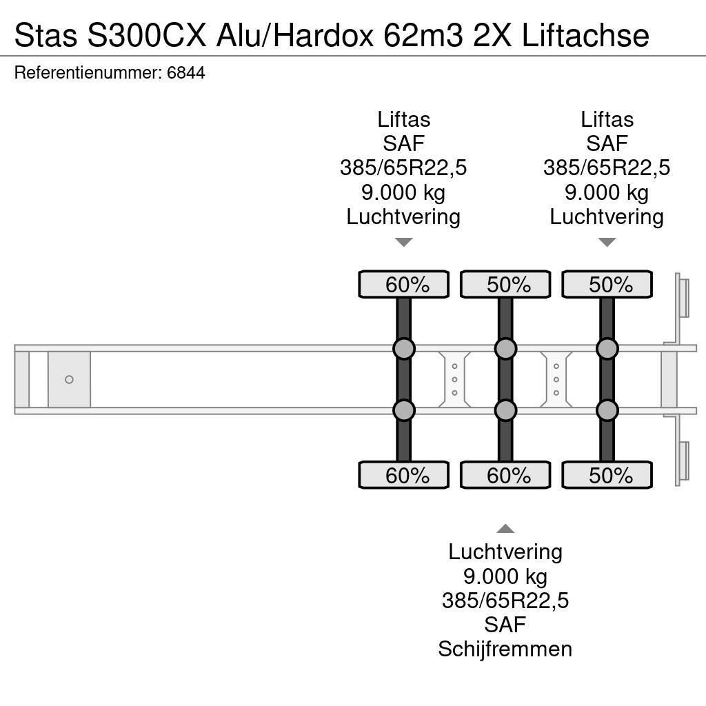 Stas S300CX Alu/Hardox 62m3 2X Liftachse Semirremolques bañera