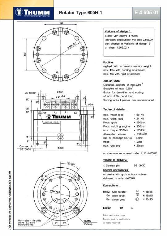Thumm 605 H-1 Hydraulic rotator 5 Ton Volteadoras
