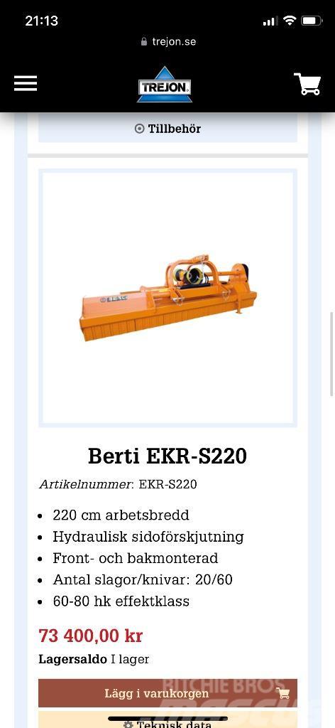 Berti Ekr-s 220 Slaghack Segadoras y cortadoras de hojas para pastos