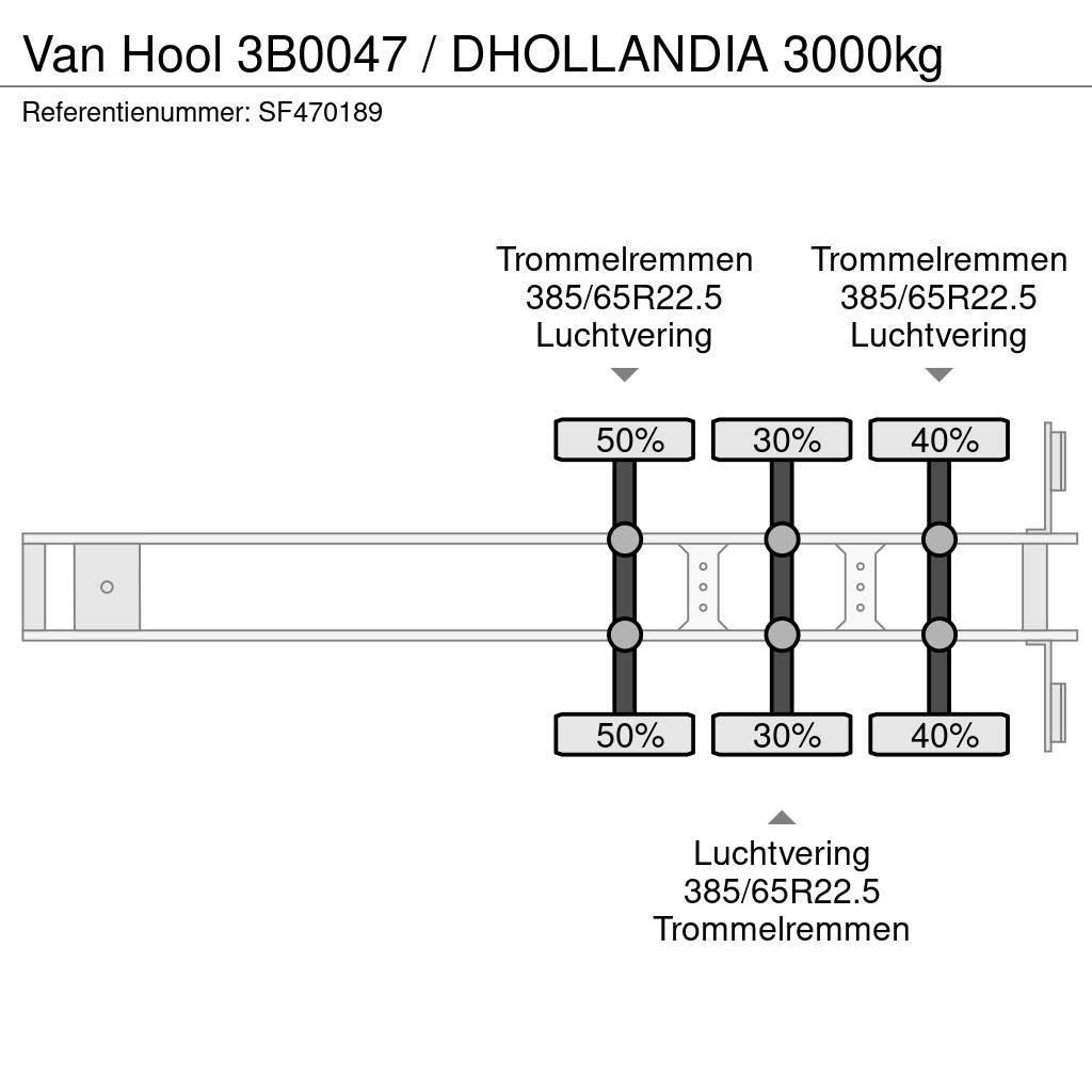 Van Hool 3B0047 / DHOLLANDIA 3000kg Semirremolques con carrocería de caja