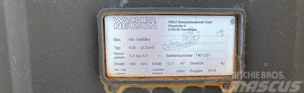 Wacker Neuson Tieflöffel 400mm QC03HT Heavy Duty Cubas tritutadora