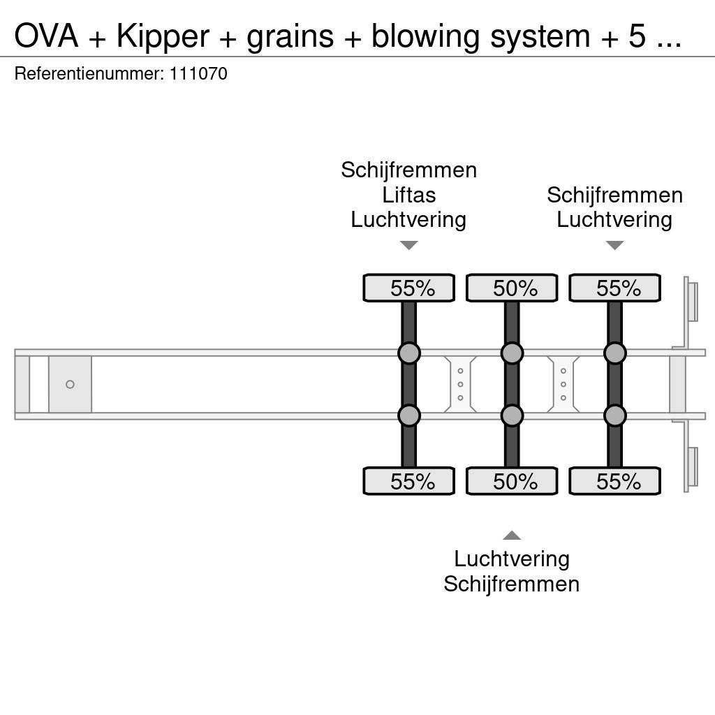 OVA + Kipper + grains + blowing system + 5 compartimen Semirremolques bañera