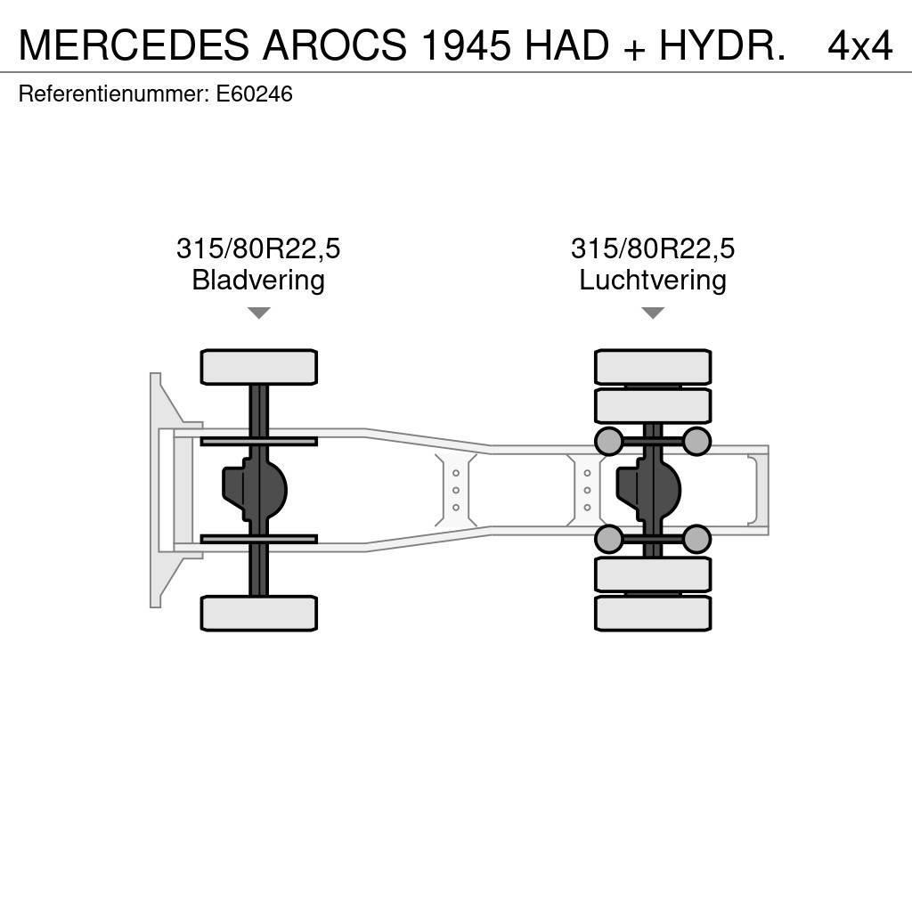 Mercedes-Benz AROCS 1945 HAD + HYDR. Cabezas tractoras
