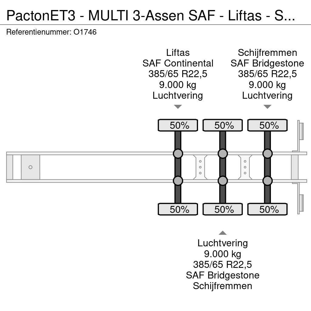 Pacton ET3 - MULTI 3-Assen SAF - Liftas - Schijfremmen - Semirremolques portacontenedores