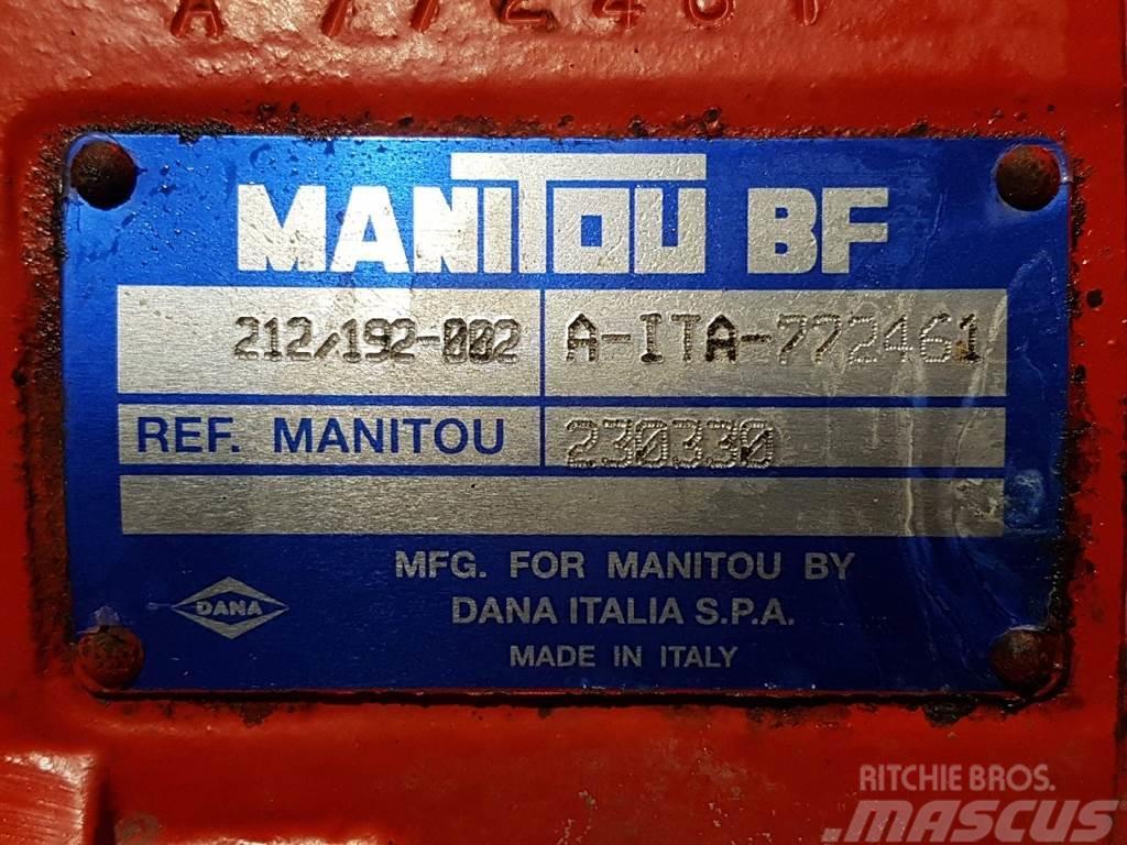 Manitou MT1233ST-230330-Spicer Dana 212/192-002-Axle/Achse Ejes