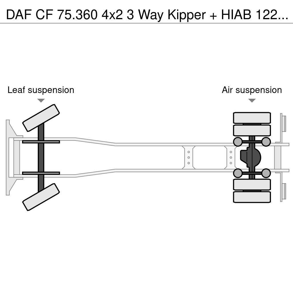 DAF CF 75.360 4x2 3 Way Kipper + HIAB 122 E-3 Hiduo Camiones bañeras basculantes o volquetes