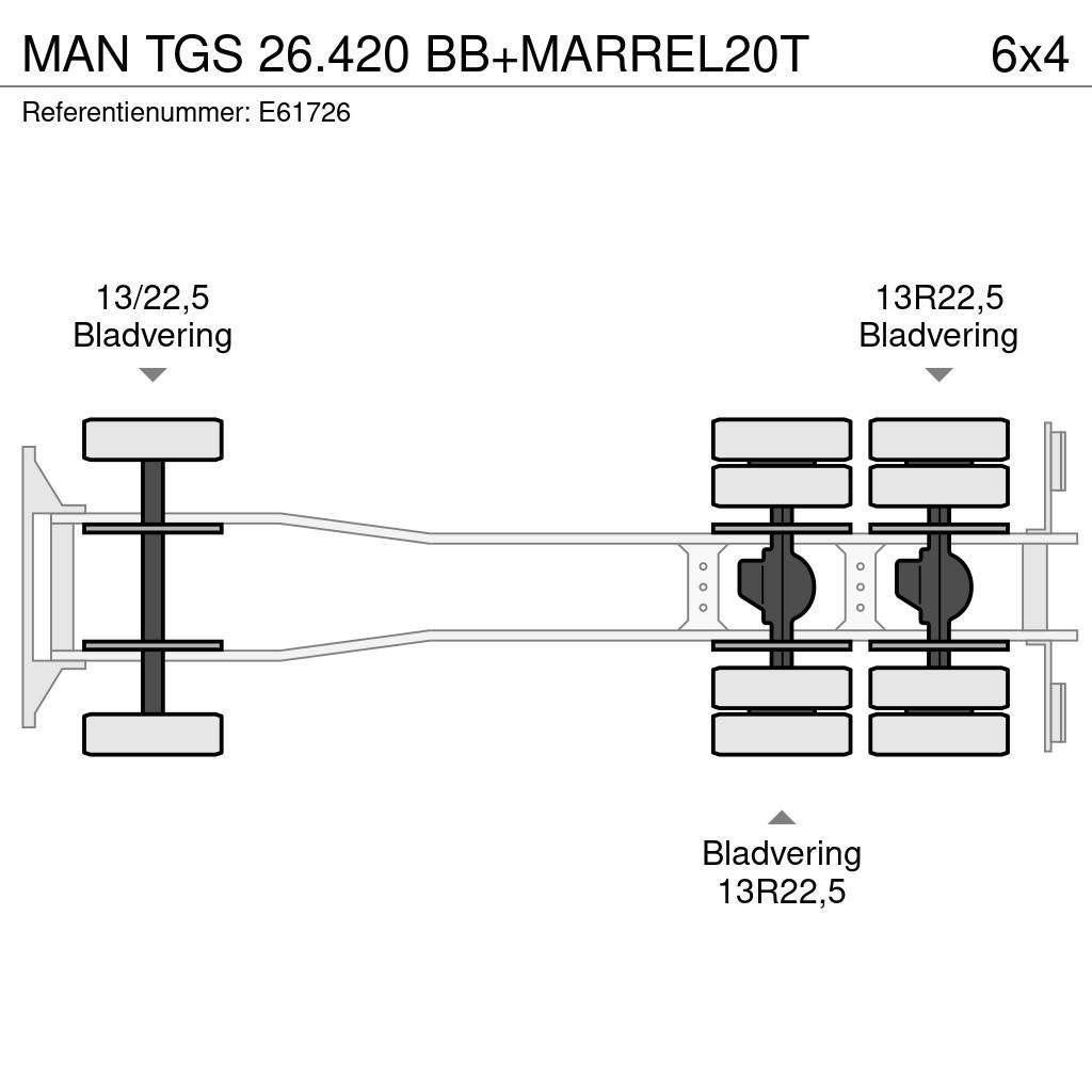 MAN TGS 26.420 BB+MARREL20T Camiones portacontenedores