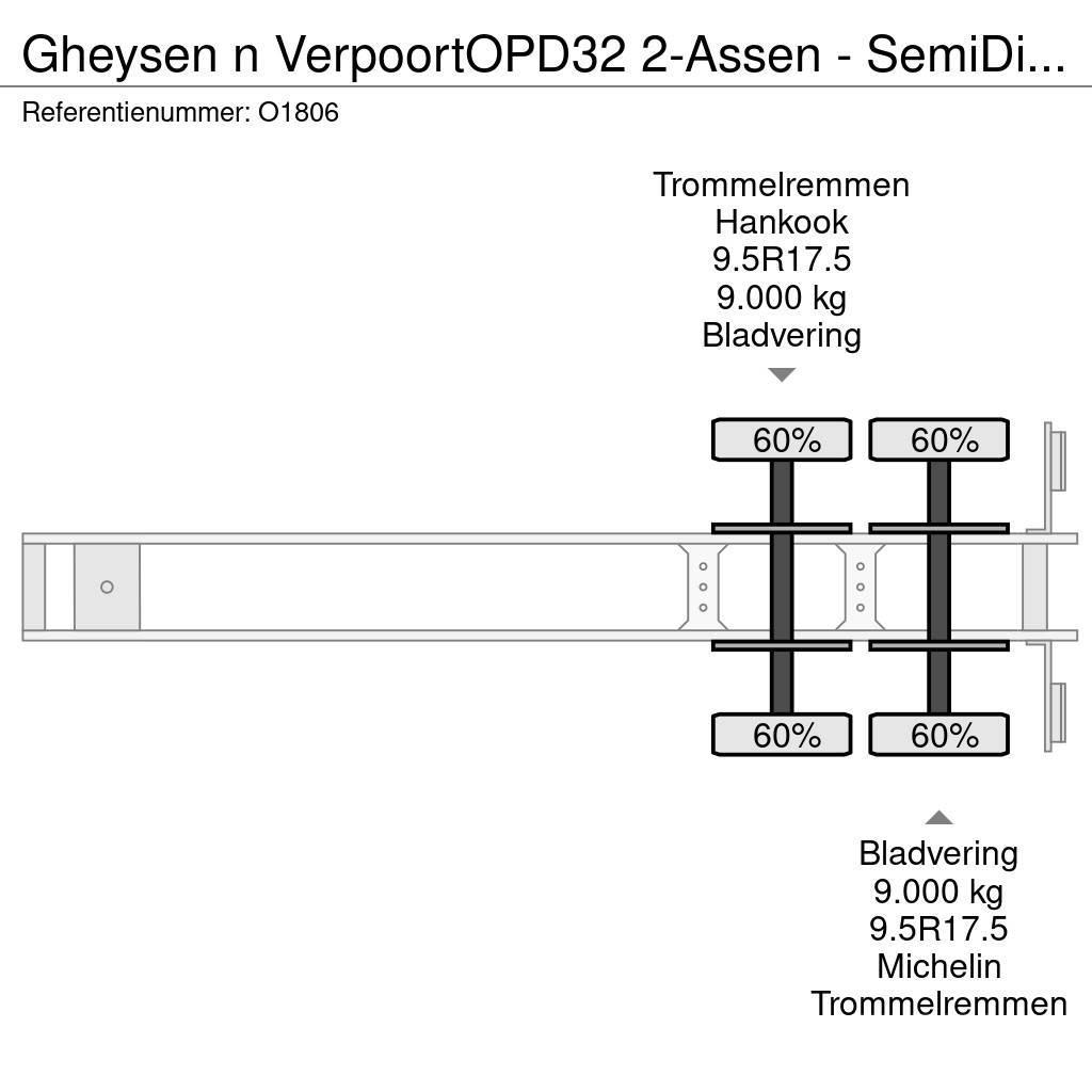  Gheysen n Verpoort OPD32 2-Assen - SemiDieplader - Semirremolques de góndola rebajada