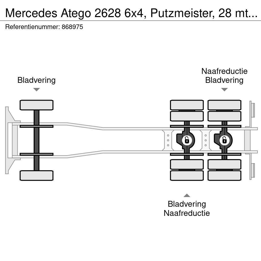 Mercedes-Benz Atego 2628 6x4, Putzmeister, 28 mtr, Remote, 3 ped Camión hormigonera