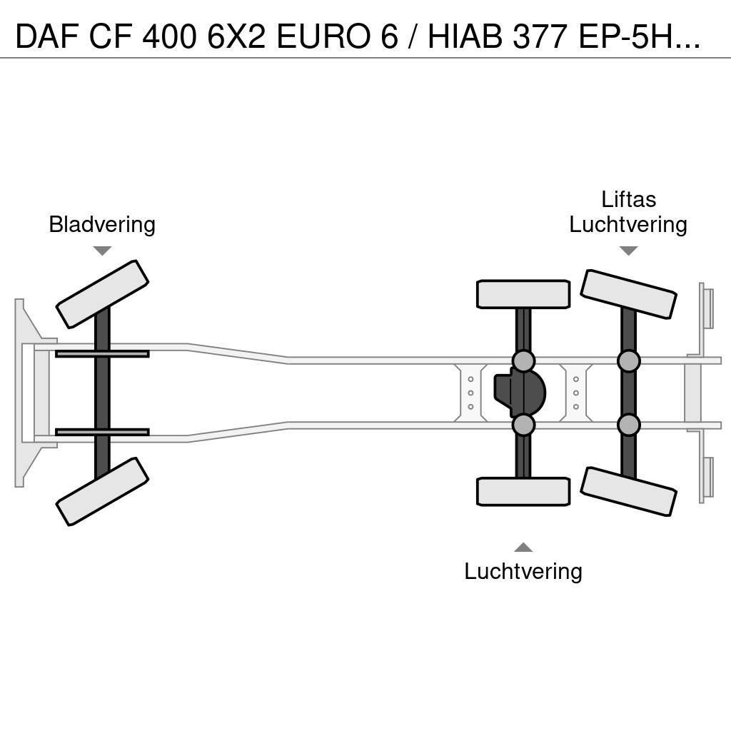 DAF CF 400 6X2 EURO 6 / HIAB 377 EP-5HIPRO / 37 T/M KR Grúas todo terreno
